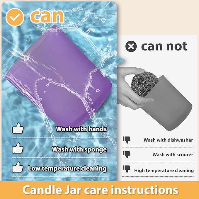 14 OZ Thick Candle Jars for Making Candles 12 Pcs, 3 Wick Empty Jars with Wood Lids for Candle Making, Sample Container, Frosted Purple