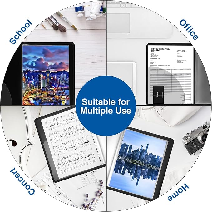 Sooez Art Portfolios 11"x14", Large Portfolio Folder with 30 Pockets & Black Inner Sheets, Display 60 Pages, 11 x 14 Presentation Book for Artwork Storage, Binder with Plastic Sleeves for Artist