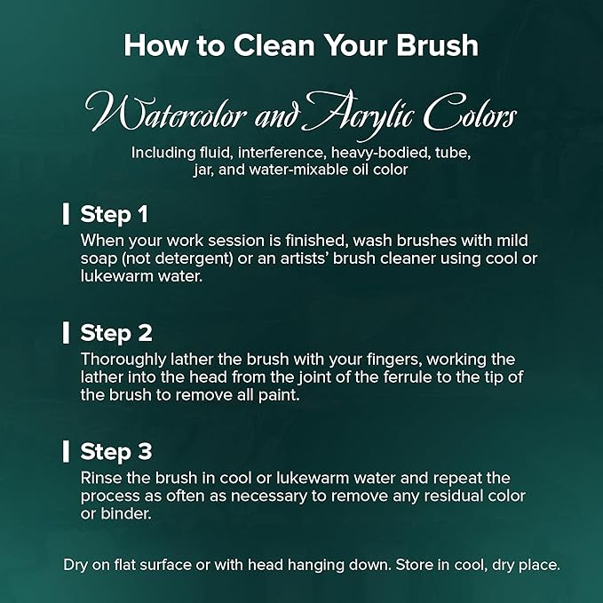 Silver Brush Limited 6808S1/2 Crystal Squash Wash Brush for Watercolor and Oil, Short Handle, Size 1/2, Square Wash