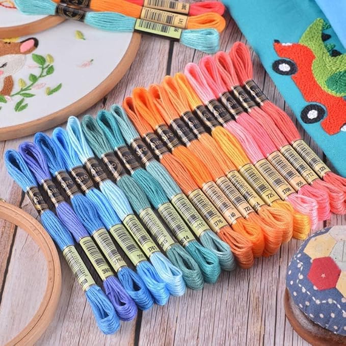 Maxee Embroidery Thread, 150 Colors Per Pack Embroidery Floss,8m Cross Stitch Threads,Friendship Bracelets Floss, Crafts Floss Rainbow Color with Free Embroidery Needles, Floss Bobbins