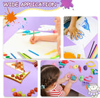 Silicone Craft Station Mat for Kids, Large Silicone Art Mat With Handle, Raised Edges for Painting, Jewelry-Making & Crafts - 26x16in,Purple