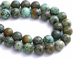 10MM 36PCS Natural Stone Green African Turquoise Spacer Loose Beads for Jewelry Making DIY Bracelet Necklace