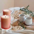 10 OZ Thick Candle Jars for Making Candles 15 Pcs, Empty Jars with Wood Lids for Candle Making, Sample Container, Frosted Pink