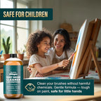 Oil Paint Brush Cleaner and Restorer-Paintbrush Cleaner for Acrylic, Oil, and Glass Paints-Biodegradable, Non-Toxic, Odorless, Eco-Friendly, Quick-Clean Formula Paint Remover (16 Fl Oz)