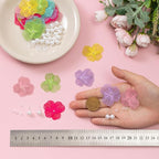 COLIGREE 12 Pairs Matte Colorful Flower Pearl Stud Earrings Hollow Rubbery Textured Filigree Flower Earring Making Kit for Women Fashion