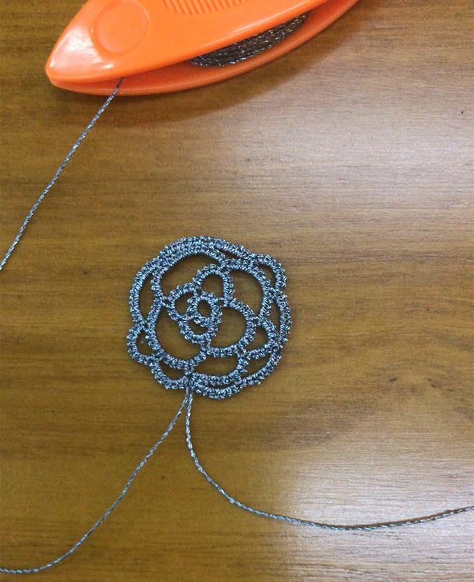 Simthread 6 Colors 3-Ply Metallic Shuttle Tatting Yarn 50 Meters Each for Shuttle Tatting Jewellery lacemaking #2