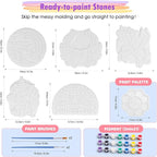 IFLOVE Paint Your Own Stepping Stones for Kids Craft Kits,Arts and Crafts for Kids Ages 4-8,5 Pack Painting Crafts for Girls Ages 8-12，Outdoor Toys Art Supplies Toddler Birthday Gift (Unicorn)