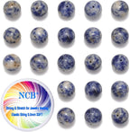 NCB 200pcs 4mm Blue Spot Jasper Loose Beads for Jewelry Making, Natural Semi Precious Beads Round Smooth Gemstones Spacer Beads Charms for Necklaces Bracelets (Blue Spot Jasper, 4mm 200Beads)