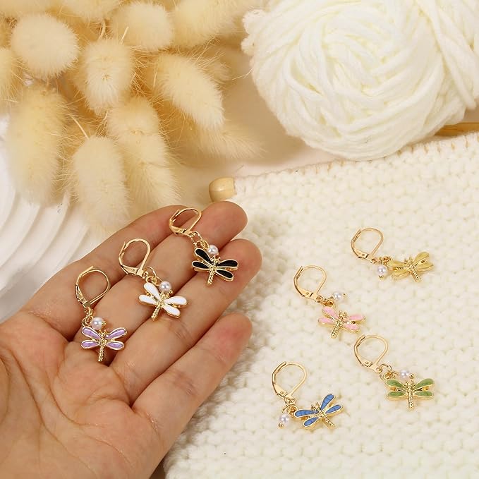 DoreenBeads Stitch Markers for Crocheting and Knitting, Alloy Enamel Crochet Marker Crochet Gifts for Knitting Weaving Sewing Accessories Quilting Jewelry Making