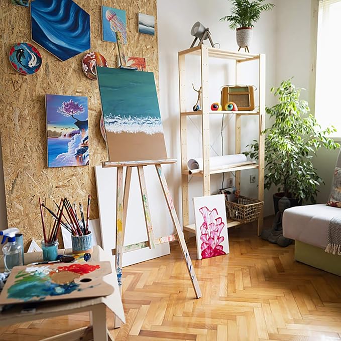 GOTIDEAL Stretched Canvas, 12x16 Inch Set of 6, Primed White - 100% Cotton Artist Canvas Boards for Painting, Acrylic Pouring, Oil Paint Dry & Wet Art Media