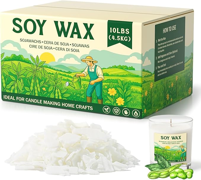NORVENCE Soy Wax for Candle Making, Natural Soy Wax Flakes 10lb, Premium Candle Wax for DIY Candle Crafting