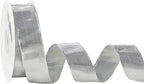 MEEDEE Silver Wired Woven Metallic Ribbon - 1 inch Silver Wired Ribbon for Gift Wrapping, Gift Bows, DIY Crafts, Graduation Baskets, Wedding, Party Decorations (25 Yards)