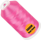 New brothread - Single Huge Spool 5000M Each Polyester Embroidery Machine Thread 40WT for Commercial and Domestic Machines - Pink (Janome Color)