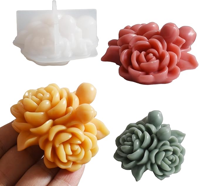 Silicone 3D Flower Bud Mold - Wave Candle Silicone Resin Casting Molds for Candle & Resin & Soap Craft Supplies