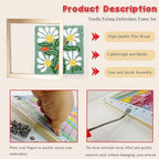 Gylreus 16 Pcs 4 Sets Stretcher Bars for Needlework Wooden Canvas Stretcher Bars 10 Different Size Combinations Embroidery Stretcher Bars for Cross Stitch Frame Set with Thumbtack and Remover Tool