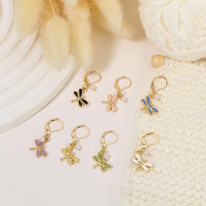 DoreenBeads Stitch Markers for Crocheting and Knitting, Alloy Enamel Crochet Marker Crochet Gifts for Knitting Weaving Sewing Accessories Quilting Jewelry Making