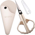 Small Craft Scissors - Little Flat Scissor with Cover, Sharp Tiny Scissors All Purpose for Thread Paper Cutting, Needlepoint Art Work DIY Tools Home Office