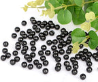 Natural Stone Beads Black Onyx Round Genuine Stone Beading Loose Gemstone Hole Size 1mm DIY Charm Smooth Beads for Bracelets Necklaces Earrings 6mm 200pcs (Black Onyx 6mm)