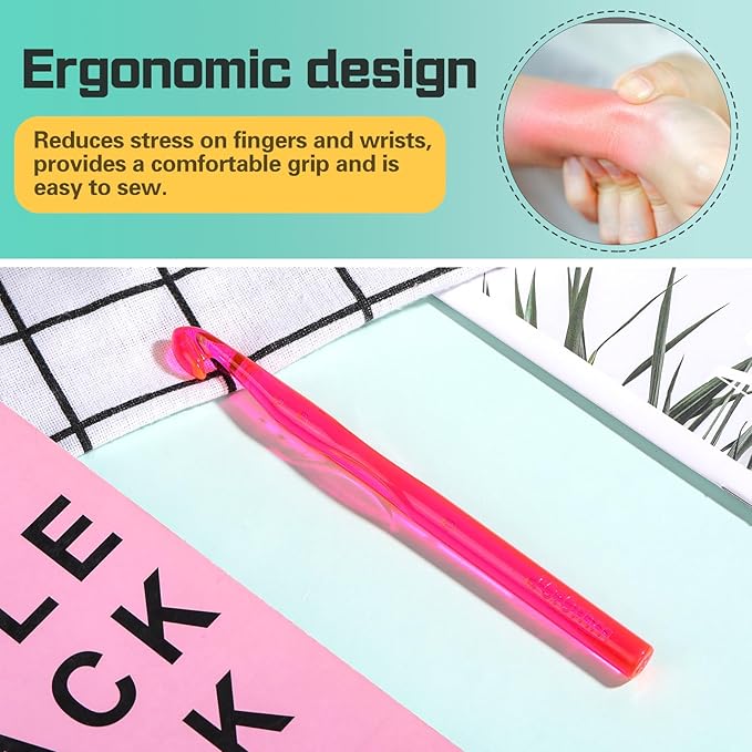 10 mm Crochet Hook, Large Crochet Hooks for Chunky Yarn Ergonomic Knitting Needles Crochet Needle for Beginners and Crocheting Yarn (10 mm)