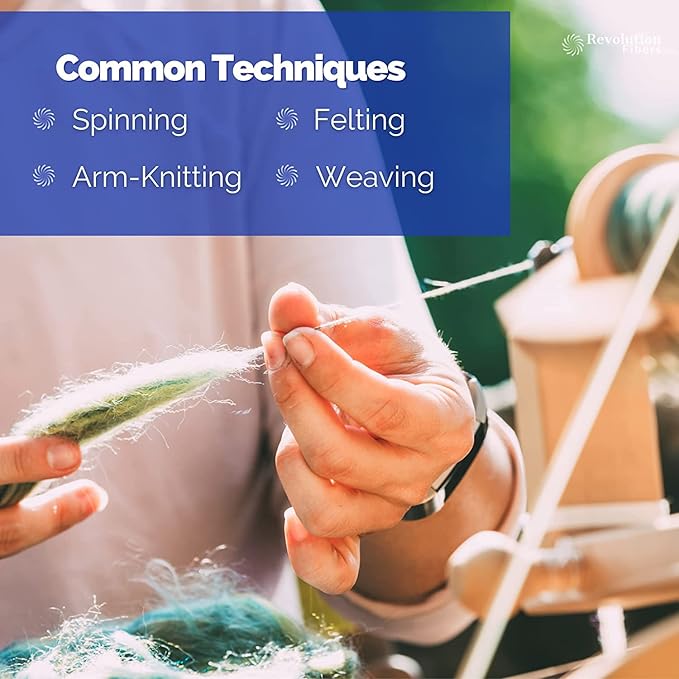 Revolution Fibers Merino Wool Combed Top | 1 lb Premium Wool Roving | 22 Micron, Best Merino Wool for Spinning, Tapestry, Needle Felting, Big Yarn Roving and Wall Hangings (Willow Green)