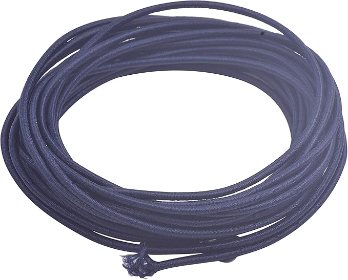 KONMAY 20 Yards 2.5mm Black Elastic Stretchy String Shock Cord Braided Elastic Band Rubber Rope Jewelry Cord