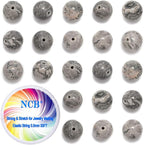 NCB Natural Beads Spacers 100pcs 8mm Round Landscape(Map Japser) Loose Gemstone Genuine Real Stone DIY Charm Smooth Beads for Bracelet Necklace Jewelry Making (Landscape(Map Japser), 8mm 100Beads)