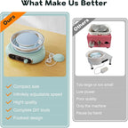 Alldeer Mini Pottery Wheel Kit - 4.7" Turntable Electric Clay Wheel with Foot Pedal, Adjustable Speed Ceramic Making Machine with 8 Pottery Shaping Tools, Craft Kits for Kids