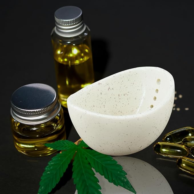 Herb Stripper 1PCS.2025 New Herb Stripping Bowl Ceramic Pottery, Handmade Ceramic Herb Stripping Mug, Handmade Herb Stripping Tool for,Comes With a Cleaning Brush And A Cleaning Cloth