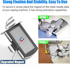 TOOVREN Upgraded Magnetic Seam Guide for Sewing Machine, Magnetic Seam Guide with Clip, Universal Seam Guide, Hemmer Guide, Multifunctional Hem Guide for Sewing Machine, Sewing Supplie Accessories