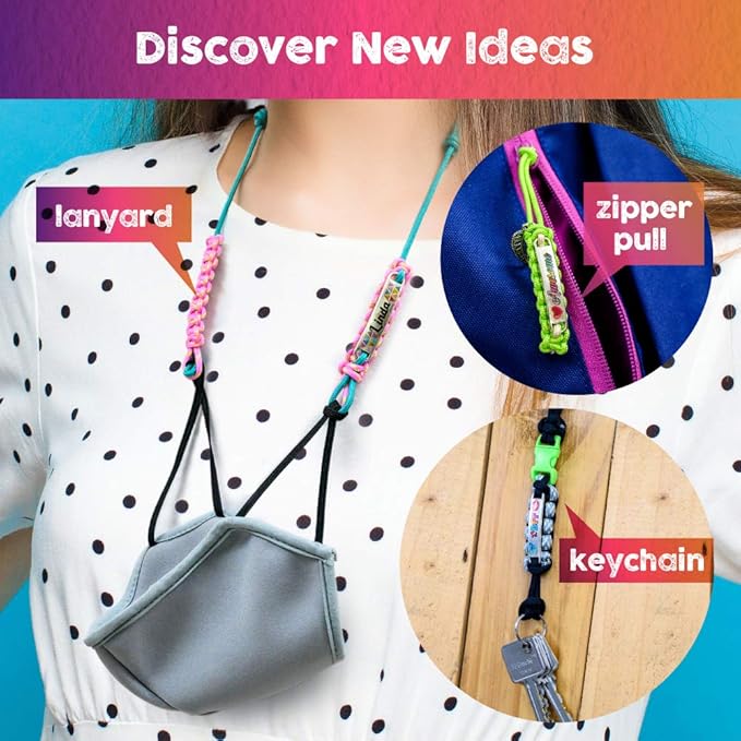 Paracord Bracelet Making Kit with Charms - Art & Craft Gift for Girls Age 8 9 10 11 12 & Teens 13 14 year old. Make Your Own Friendship & Fashion Jewelry for Birthday, Camp & Project Activity