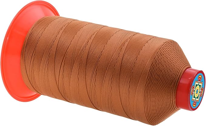 Mandala Crafts Bonded Nylon Thread Bourbon Brown Heavy Duty Sewing Threads - 1250 YDs Size 138 420D T135 Tex 135 Thread for Leather Jeans Weaving Outdoor Marine Upholstery Threads