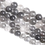 8MM 45PCS Natural Stone Cloudy Quartz Crystal Beads for Jewelry Making DIY Bracelet 1 Strand