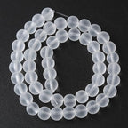 36pcs 10mm Frost White Crystal Glass Beads for Jewelry Making Round Loose Beads DIY Bracelets Necklaces Crystal Energy Healing Stone Beads 15" (10mm, Frost White Glass)