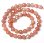 36pcs 10mm 7A Natural Orange Sunstone Round Loose Spacer Beads for Jewelry Making DIY Bracelets Necklaces Healing Energy Stone Beads (10mm, 7a Suntone)
