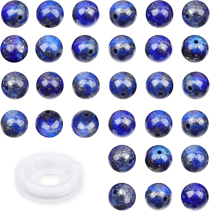 4mm 200pcs Natural Stone Round Beads Lapis Lazuli Genuine Stone Beading Loose Gemstone DIY Charm Smooth Beads for Bracelets Necklaces Earrings Hole Size 1mm (Lapis Lazuli 4mm)