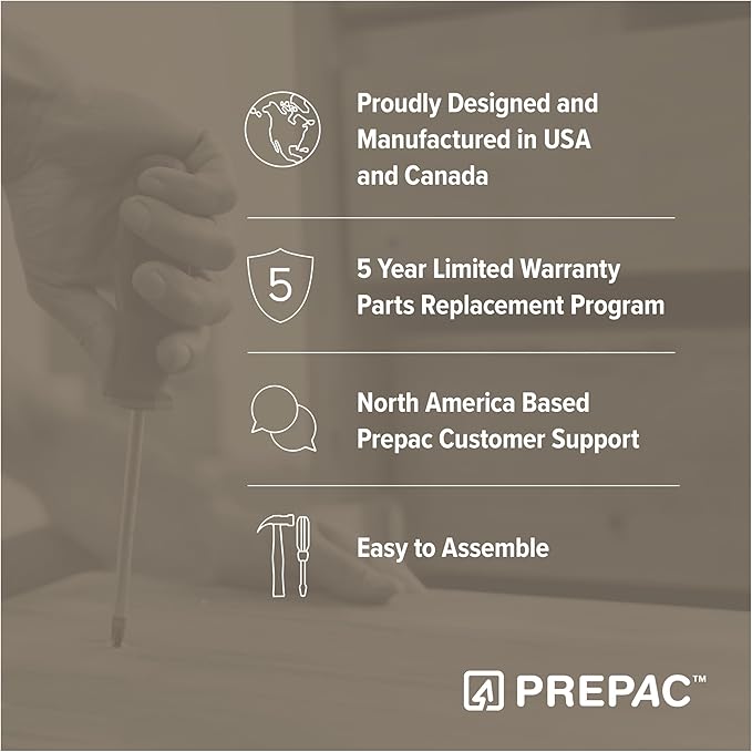 Prepac Elite 24" Storage Cabinet, White Storage Cabinet, Bathroom Cabinet, Pantry Cabinet with 3 Shelves 16" D x 24" W x 65" H, WES-2464