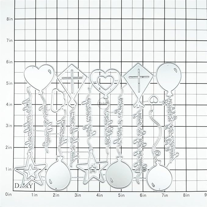DzIxY Star Heart Kite Balloon Metal Cutting Dies for Card Making Kit Embossing Paper Die Cuts Set Scrapbook Stencils Supplies Machine Templates
