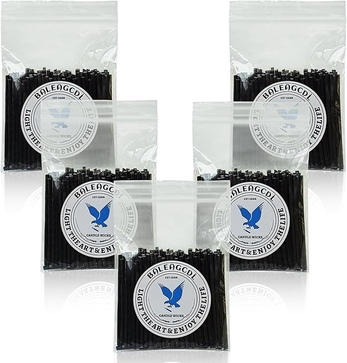 Pearled Candle Extra Wicks 500 Pack for Pearled Candle Making - 2 Inch Black Cotton Candle Wicks for Candle Making DIY