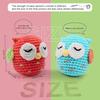 Faircosy 2PCS Beginner Crochet Kit: Amigurumi Crocheting Owls Kits, Starter Kit for Adults and Kids (10Age+) with Detailed Instructions and Tutorial, Surprise Gift for Lover, Family, Friends, Children