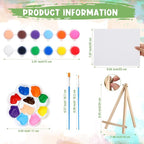 Qilery 24 Set 8 x 10 Inch Canvas Boards and Easel for Painting, Acrylic Paint Strips, Palettes, Brushes, Canvases Painting Kits for Kids Adults Artists Beginners Oil Acrylic Painting Party Favors