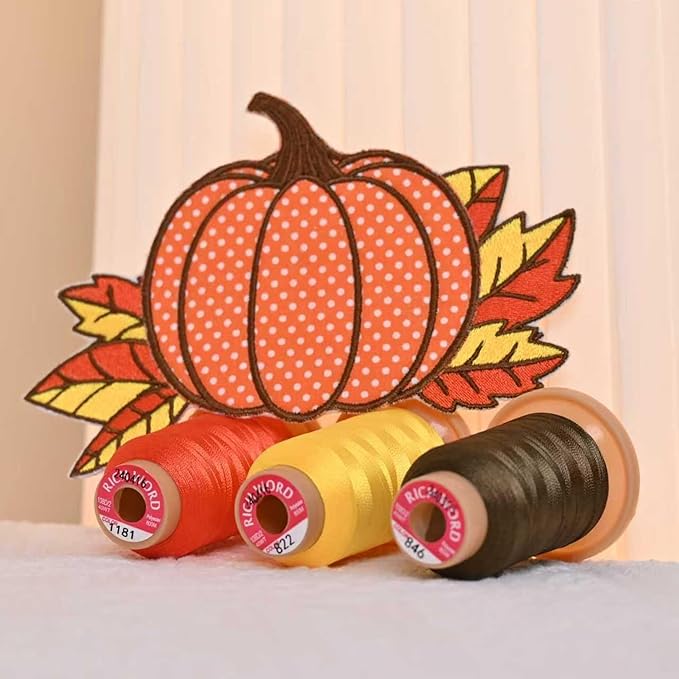 Richword Selected 800M 6 Colors Embroidery Thread,40WT(108D/2) Polyester Embroidery Machine Thread Set for Embroidery Machines and Sewing Machines