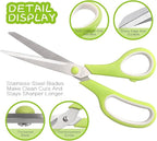 Scissors 8.5 Inch scissors all purpose Bulk Set of 3, Scissors for Office Home School Craft Supplies, Soft Comfort-Grip Right/Left Hand, Viridian, Vivid Green, Pink