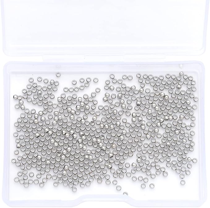 Platinum Plated Round Spacer Beads 2mm 600pcs for Jewelry Making Findings Non Tarnish
