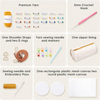 Noocro Crochet Kit for Cylindrical Bucket Bag, Purse, Complete DIY Kit with Detailed Instructions, Video Tutorials, for Beginners with Basic Crochet Knowledge or Intermediate and Advanced Crocheters