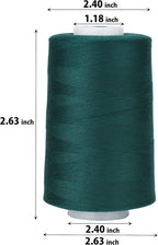 Simthread All Purpose Sewing Thread from 100% Spun Polyester for Serger, Overlock, Merrow, Quilting Sewing 4 Big Cones of 5000M (5500 Yards) Each - 40S/2 Dark Green