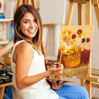 BOSOBO Paint Brushes Set, 2 Pack 20 Pcs Round Pointed Tip Paintbrushes Nylon Hair Artist Acrylic Paint Brushes for Acrylic Oil Watercolor, Face Nail Art, Miniature Detailing & Rock Painting, Orange