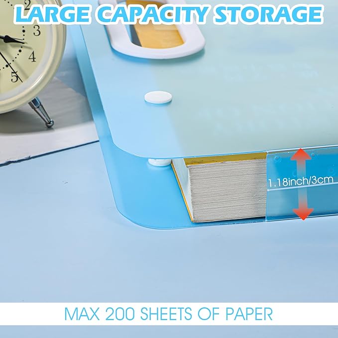 2 pcs Large Art Portfolio Case, Durable Large Portfolio Folder for Artwork, Drawing, Painting Storage, A3 & A4 Size, Blue