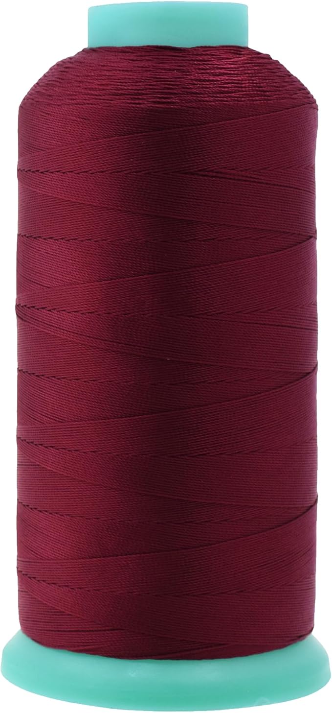 Mandala Crafts Bonded Nylon Thread Wine Heavy Duty Sewing Threads - 1100 YDs Size 92 280D T90 Tex 90 Thread for Leather Jeans Weaving Outdoor Marine Upholstery Threads
