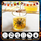 Ziliny 10 Pcs Halloween Horror Glass Candle Jars Empty Containers Bulk 7 oz Halloween Glass Jars with Cork Lids Tins for Holiday Candle Making Storing Biscuits Tea Party Favors Decorations