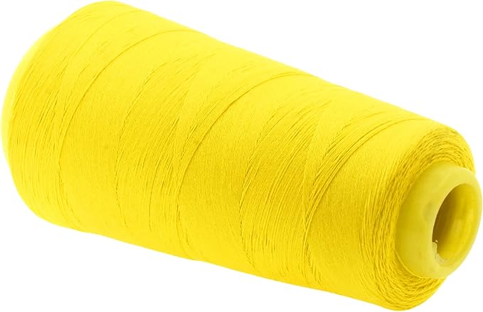 Mandala Crafts Yellow Thread Cones for Machine and Hand Quilting - 2400 Yds 50 WT Multiple Purpose Mercerized 100% Cotton Threads for Sewing Machine Serger Embroidery